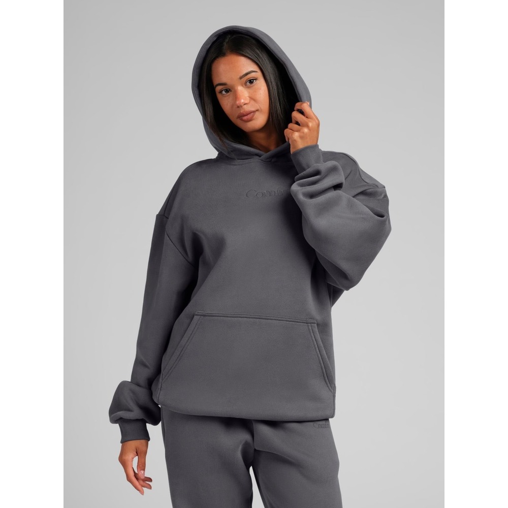 Comfrt Signature Hoodie Steel Grey Oversized Unisex Heavyweight Sweatshirt XL
